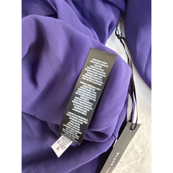 Black Label by Chico's Womens Layered Open Sleeve Woven Blouse Size 2 Purple New - Picture 5 of 8